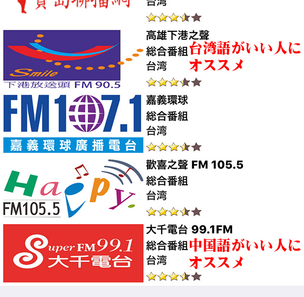 台湾ラジオのオススメチャンネル